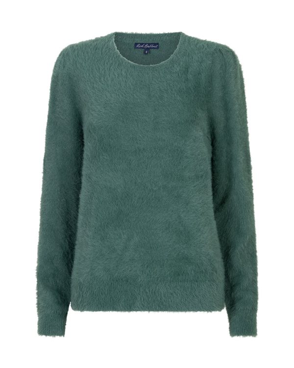 Red Button Trui Fuzzy Puff