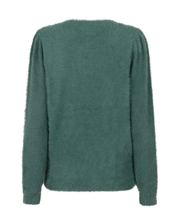 Red Button Trui Fuzzy Puff