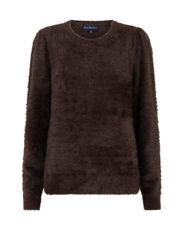 Red Button Trui Fuzzy Puff