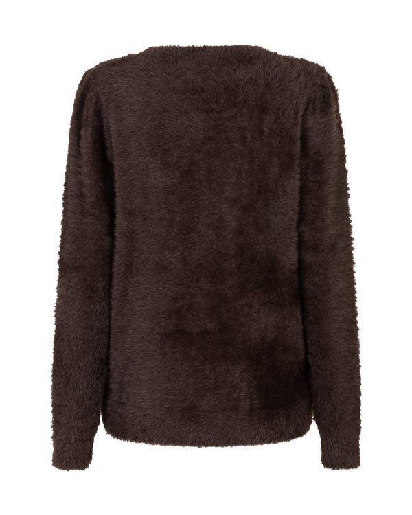 Red Button Trui Fuzzy Puff