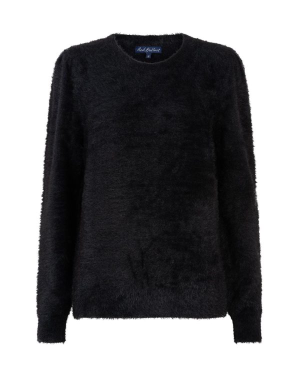 Red Button Trui Fuzzy Puff