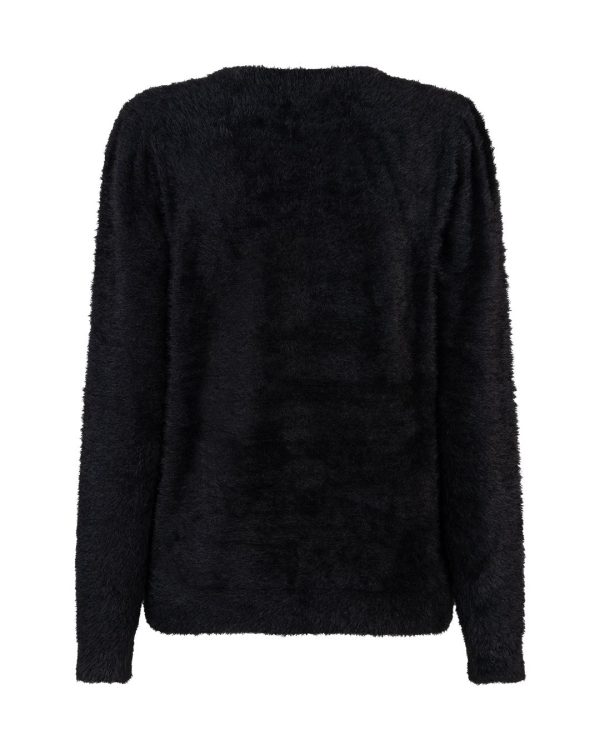 Red Button Trui Fuzzy Puff
